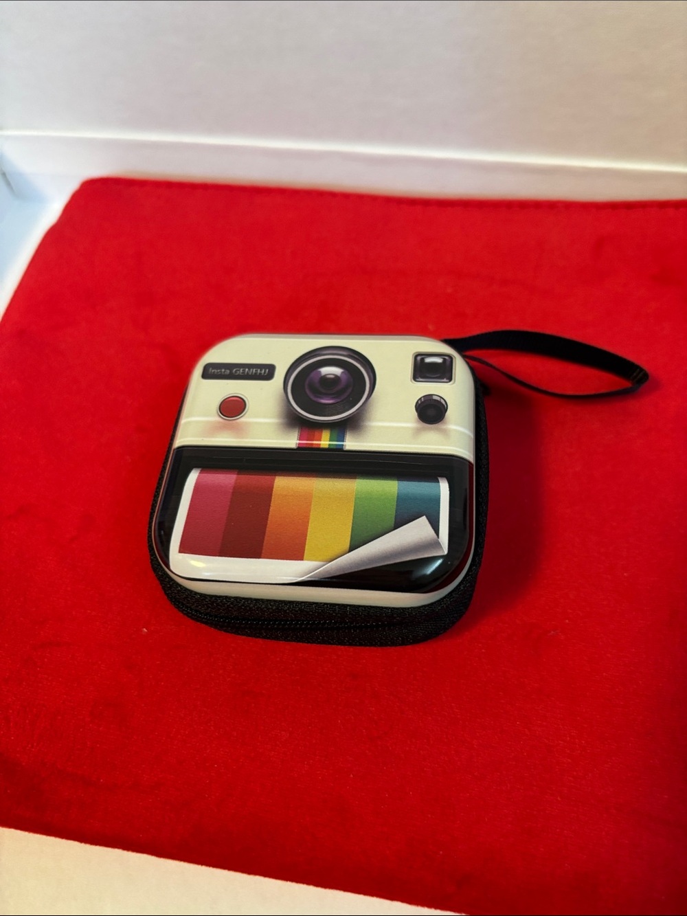 Retro Camera Case - White with Rainbow Accent